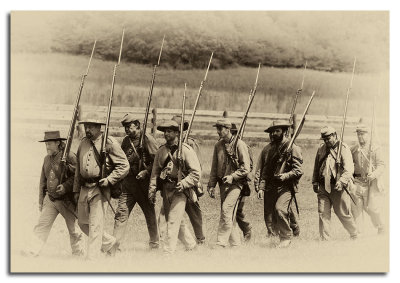 Confederate Troops Marching to Battle