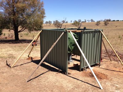 Screen erected