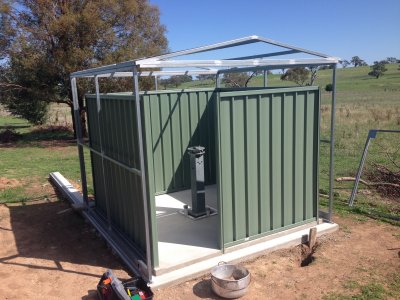 Floor done and frame in place for the roll off shed
