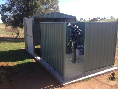 Shed rolled back, ready for the nights work