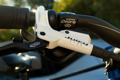 Right shifter and brake lever, Shimano Deore shifter and Avid Juicy 5 levers