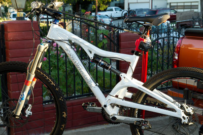 Full shot of complete bike, frame only