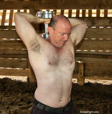 big hairy armpits barn lifting weights.jpg