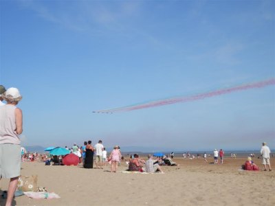 The Red Arrows departing