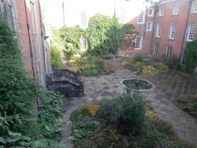 Courtyard out of bounds due to health and safety concerns re slippery pathways