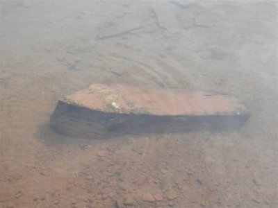 Coffin shaped stone in the Llyn Cwm Llwch