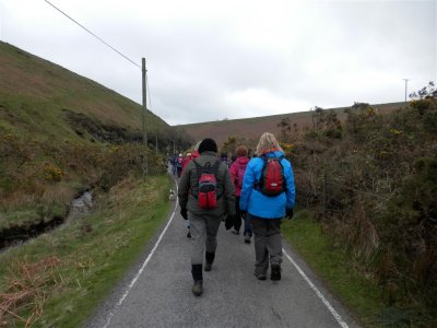 Heading down to Lower Lliw Reservoir