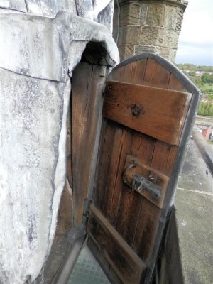 Door onto base of Crooked spire, Chesterfield