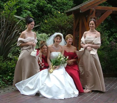 Joy Coates with her bridesmaids