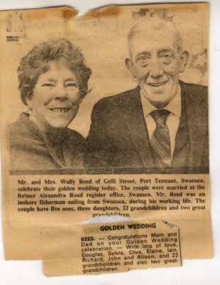 Irene and Wally Reed newspaper cutting