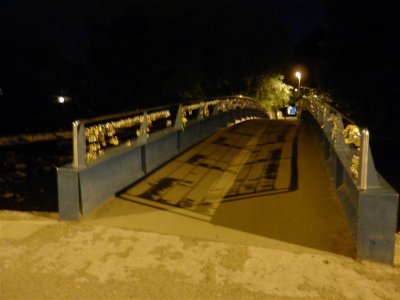 Padlock bridge by night