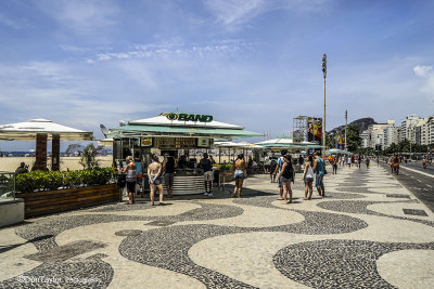 Walkway at the beach depicting Rio's signature 'logo'.