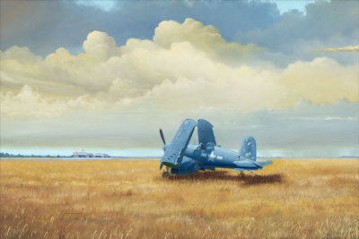 Old F4U in Field 24 x 36  