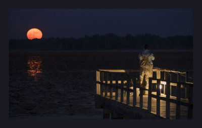 Fishing with a Super Moonrise