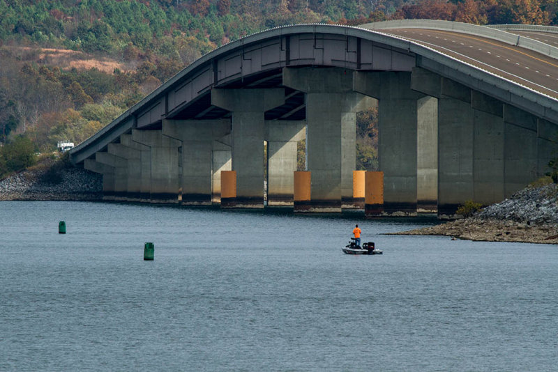 Fishing by the bridge