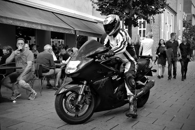 Motorbike in the pedestrian street