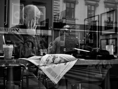 Coffee shop reflections