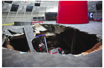 sinkhole in yellow dome at Corvette museum 2/12/2014