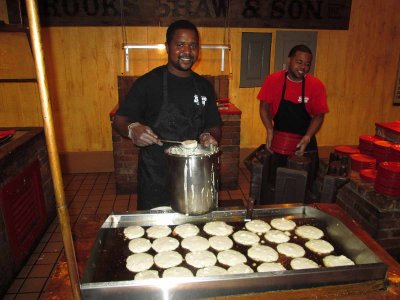 Making cracklin' bread