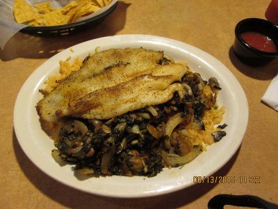 Grilled Tilapia at Don Panchos. Supposed to be low calorie and low fat.
