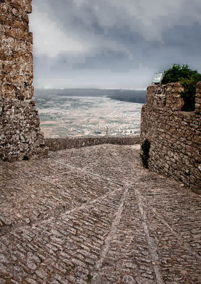 La vista verso Marsala dall'entrata del castello venere