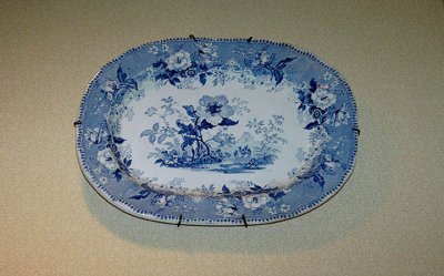 Antique blue serving plate