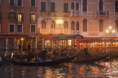 Gondola stand near the Rialto Bridge