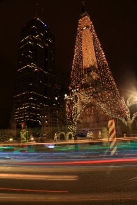 Circle of lights, downtown Indy