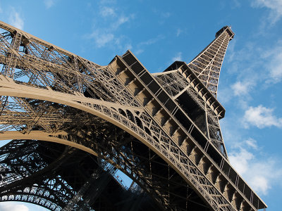 Looking Up at the Eiffel Tower