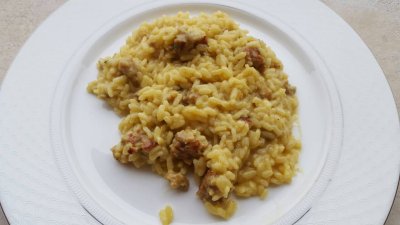 curry sausage risotto