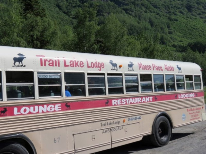 Our bus at Moose Pass 