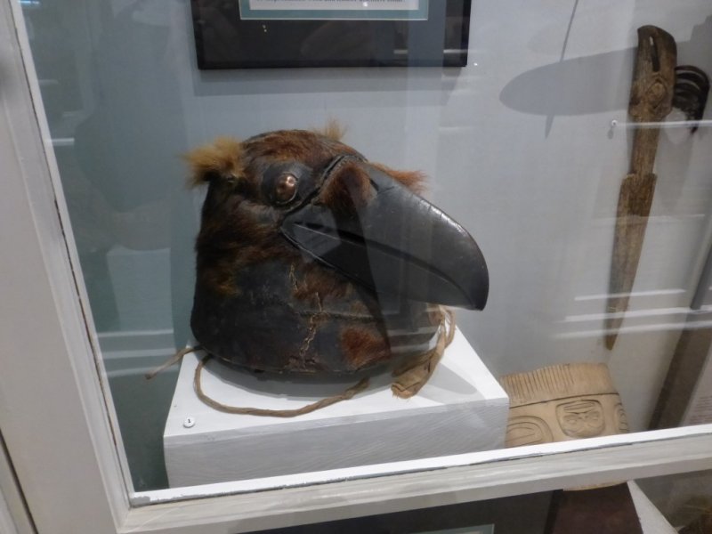 Raven mask in museum