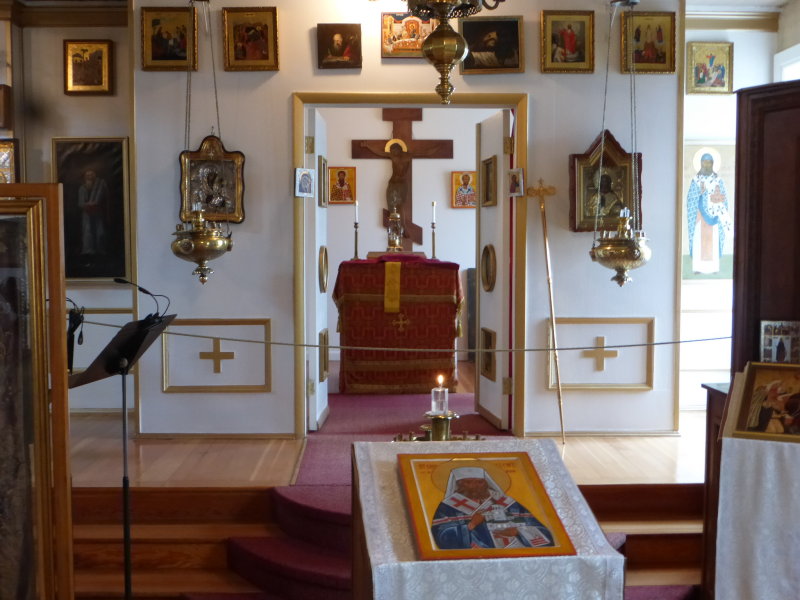 Inside church
