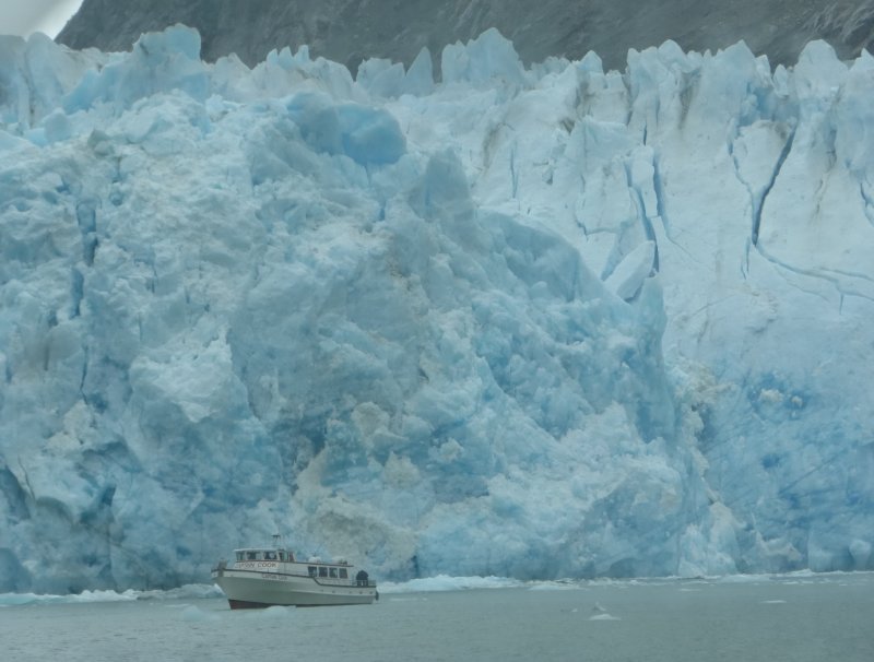 Glacier with boat