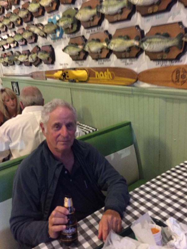 Bob at Flying Fish. Our first fried catfish dinner