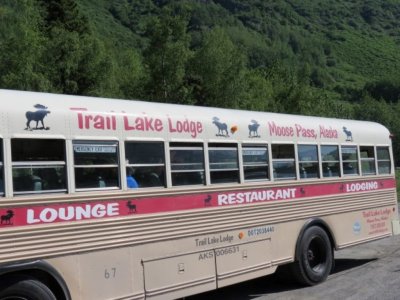 Our bus at Moose Pass 
