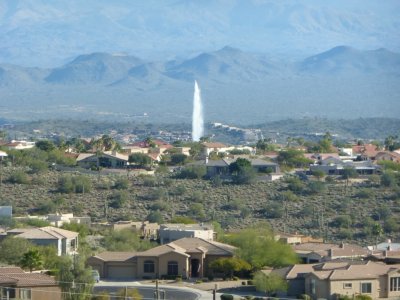 The fountain seen from our house