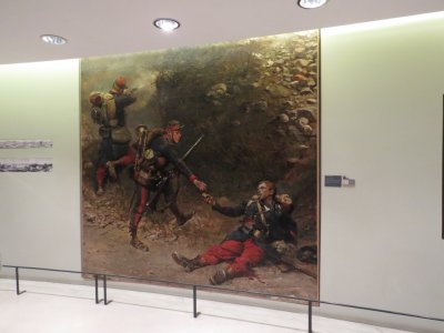 Painting of warfare in museum