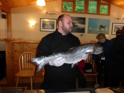 Salmon fileting demonstration