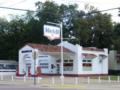 Mobil Gas station across street