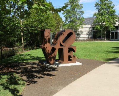 LOVE in sculpture garden