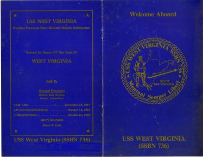 USS West Virginia SSBN 736 Pamphlet