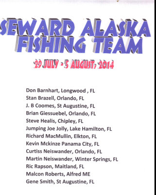2014 Fishing team