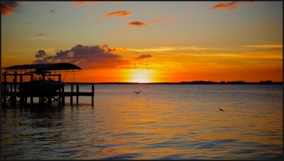 Tranquility Sunset with Flying Fish !!