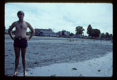 Super low tide at Alki with James