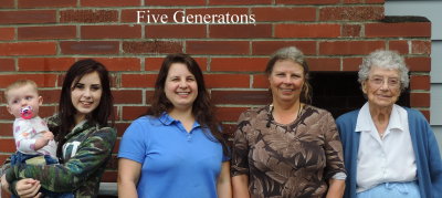 five generations of mothers and daughters