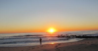 fishing at sunrise