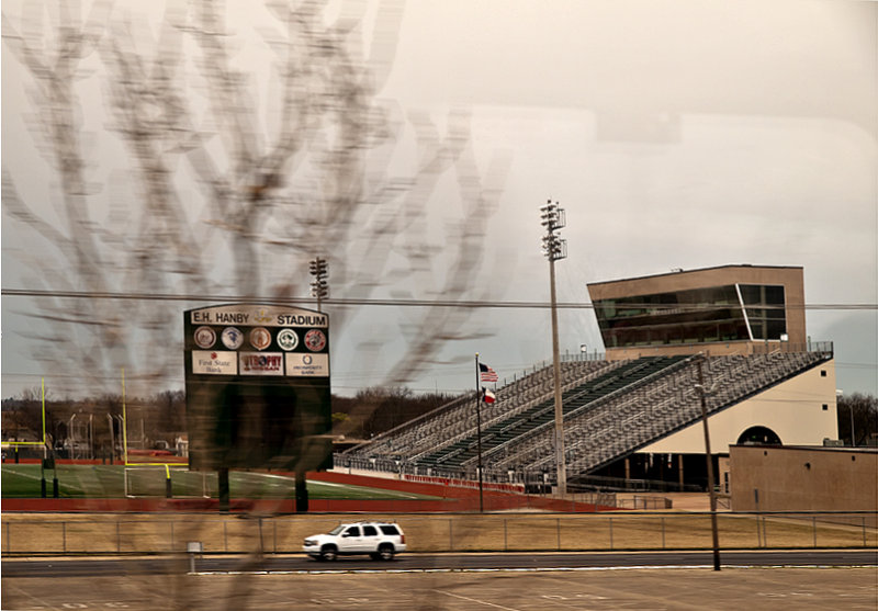 Friday night lights football stadium