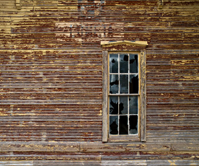 Red and yellow wall with window