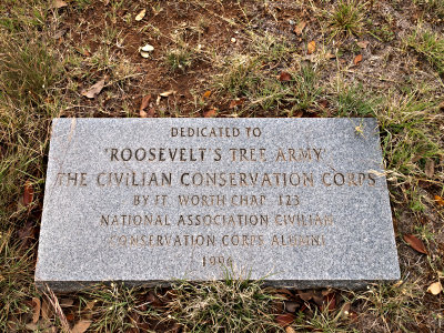 Roosevelts Tree Army  monument on front lawn